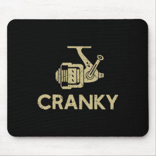 Reel Cranky Funny Fishing Girl Women Fishing  Mouse Mat