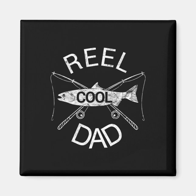 Reel Dad Fishing Daddy Dad Joke Cool Funny  Magnet (Front)
