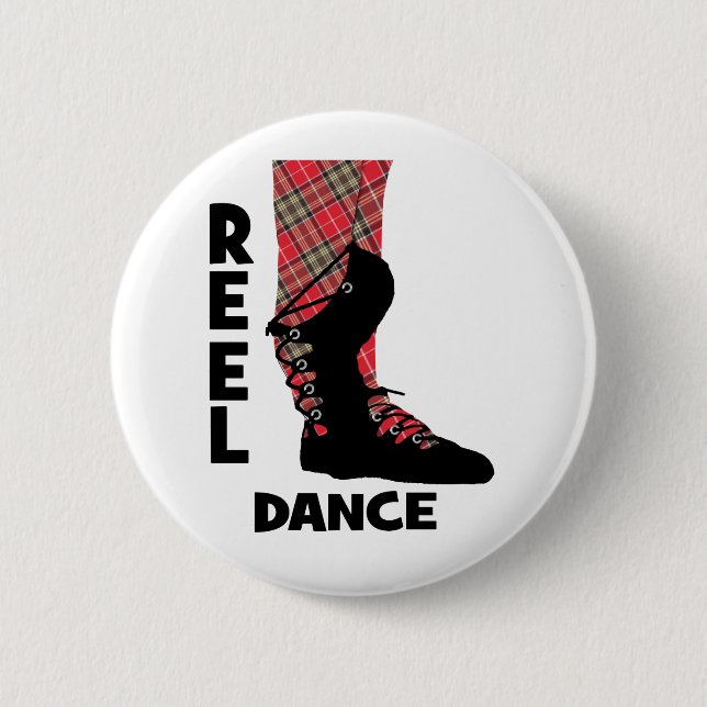 Reel Dance Scottish Country Dance Themed 6 Cm Round Badge (Front)
