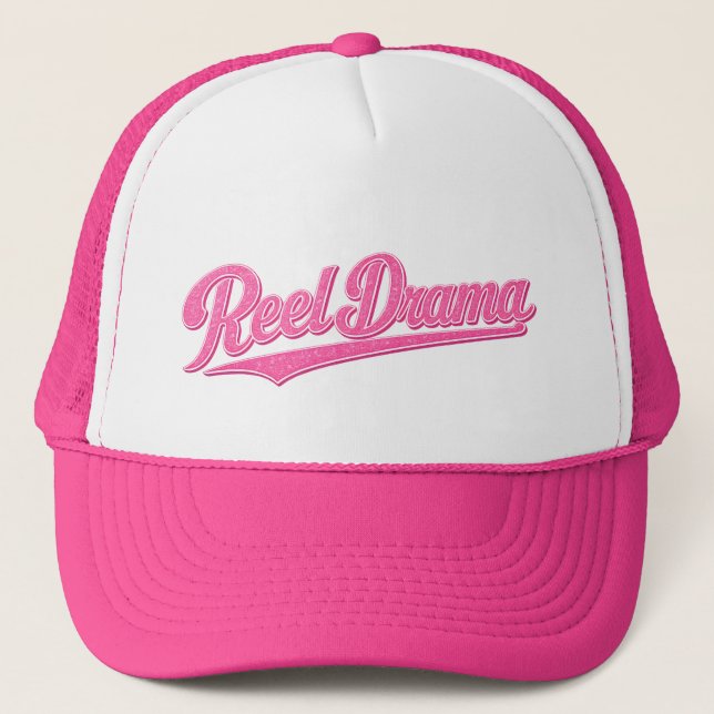 Reel Drama Doll Pink Chicks Who Fish Funny Fishing Trucker Hat (Front)