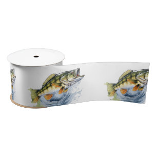 Reel Excited Big Fish Fisherman Baby Shower Satin Ribbon