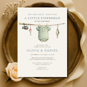 Reel Excited Fishing Couples Baby Shower Invitation
