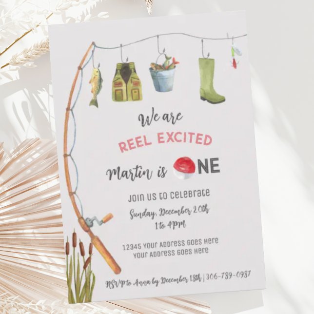 Reel Excited Fishing First Birthday Invitation (Creator Uploaded)
