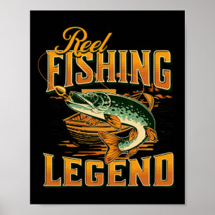 Reel Fishing Legend Vintage Fishing Pike Poster