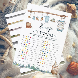 Reel Fun Fishing Baby Shower Emoji Pictionary Game