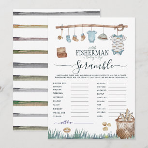 Reel Fun Fishing Baby Shower Unscramble Word Game