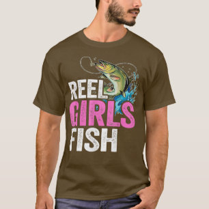 Reel Girls Fish Bass Fishing Funny Fisherwoman Mum T-Shirt