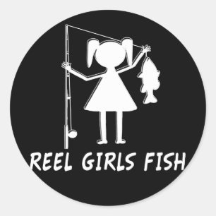 REEL GIRLS FISH! CLASSIC ROUND STICKER