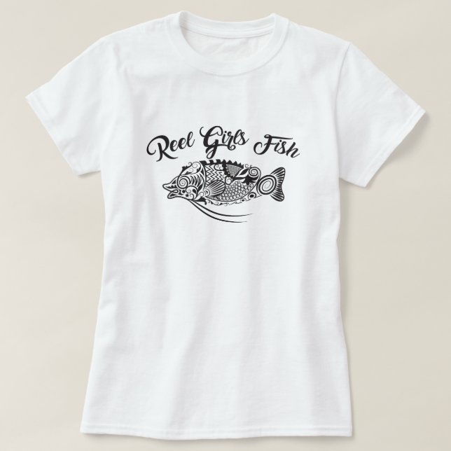 Reel Girls Fish Women's  3/4 Sleeve Raglan T-Shirt (Design Front)