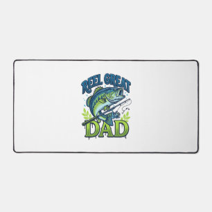 Reel Great Dad Bass Fishing Vintage Vector Design_ Desk Mat