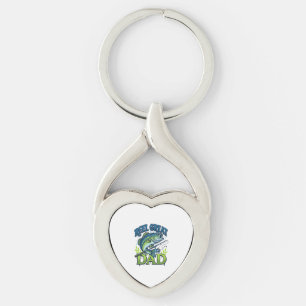 Reel Great Dad Bass Fishing Vintage Vector Design_ Key Ring