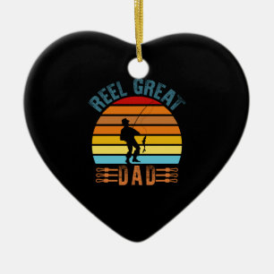 Reel Great Dad Fathers Day Fishing Lover Dad Ceramic Tree Decoration