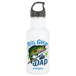 Reel Great Dad – Fishing Rod and Fish 532 Ml Water Bottle