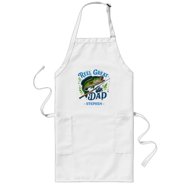 Reel Great Dad – Fishing Rod and Fish Long Apron (Front)