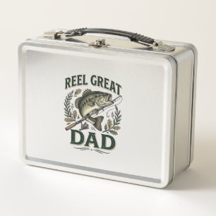 Reel Great Dad Vintage Fishing Father’s Day Metal Lunch Box