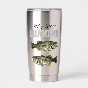Reel Great Grandpa Fishing Pun Largemouth Bass Insulated Tumbler