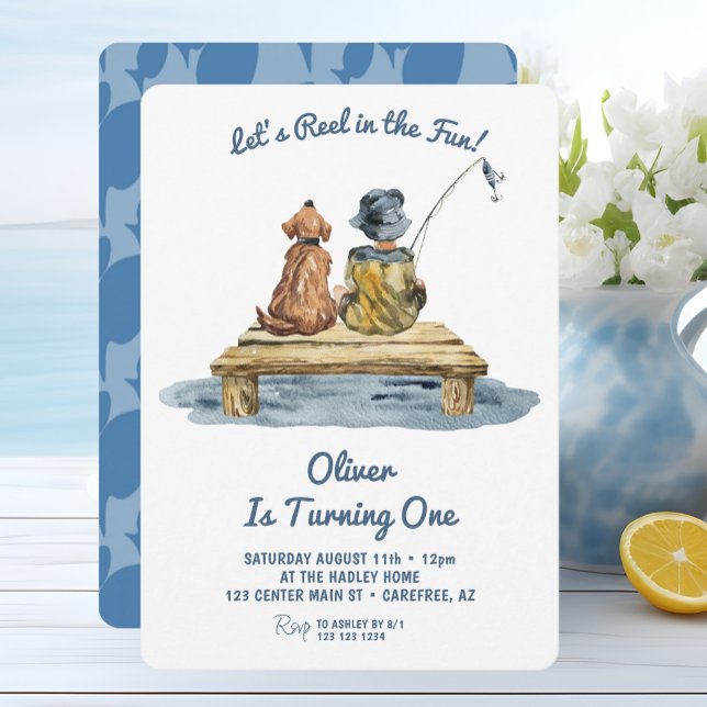 Reel In The Fun Fishing Boy Birthday Invitation (Creator Uploaded)