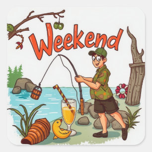 Reel in the Weekend: A Perfect Getaway Square Sticker