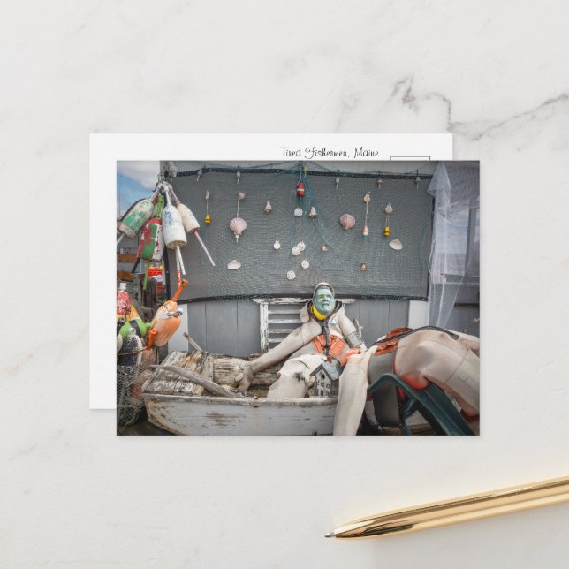 Reel Lazy Fisherman Crew Postcard (Front/Back In Situ)