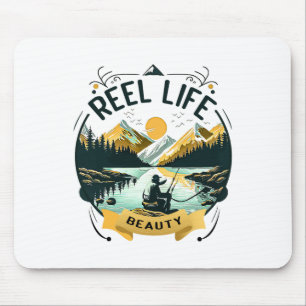 Reel Life Beauty Fishy Fisherman Funny Fishing Lov Mouse Mat
