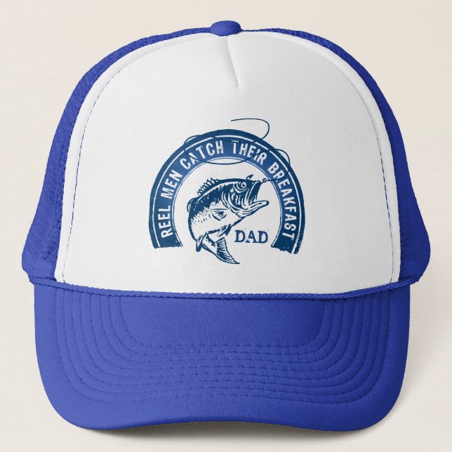 Reel Men Catch Breakfast 2 Personalised Hat (Front)
