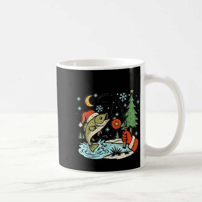 Reel Merry Christmas Fishing Funny Hook B Fi-shirt Coffee Mug (Right)