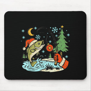 Reel Merry Christmas Fishing Funny Hook B Fi-shirt Mouse Mat