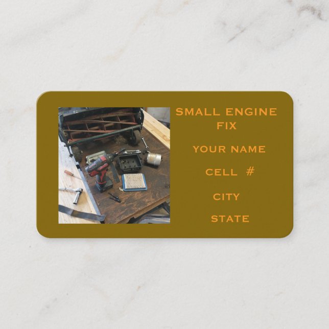Reel Mower Small Engine Repair Business Card (Front)