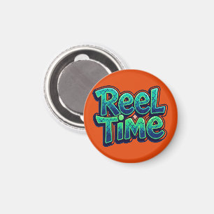 Reel Time Fishing Funny Pun Gift for Fisherman Magnet