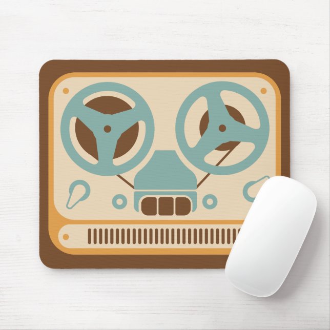 Reel to Reel Analog Tape Recorder Mouse Mat (With Mouse)