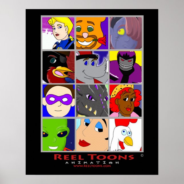 Reel Toons: Character Collage Print (Front)