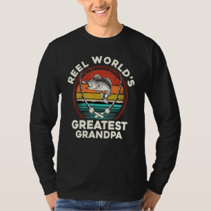 Reel Worlds Greatest Grandpa Fishing Vintage Style T-Shirt