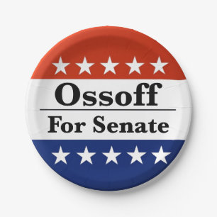 Reelect Georgia Senator Jon Ossoff in 2026 Paper Plate