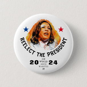 Reelect Kamala Harris 2024 6 Cm Round Badge