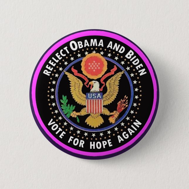 Reelect Obama / Biden 2012 6 Cm Round Badge (Front)