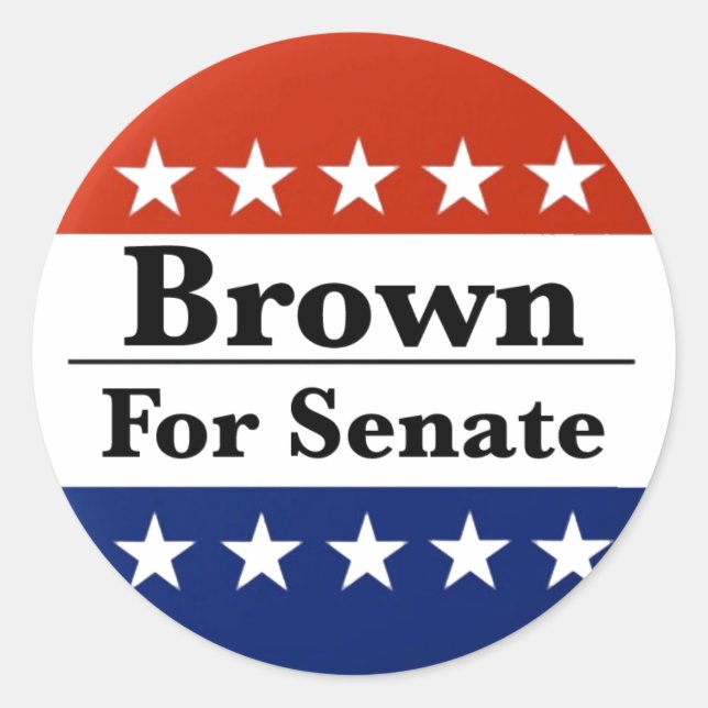 Reelect Sherrod Brown to U.S. Senate 2024 Classic Round Sticker (Front)