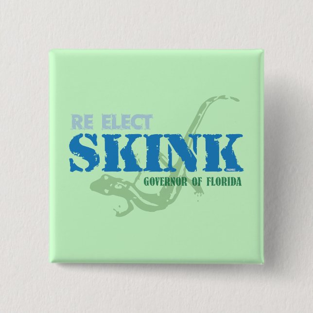 Reelect Skink 15 Cm Square Badge (Front)