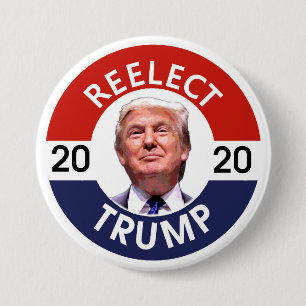 REELECT TRUMP 2020 7.5 CM ROUND BADGE