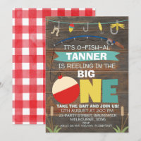 Reeling in the big one 1st Birthday Invitation