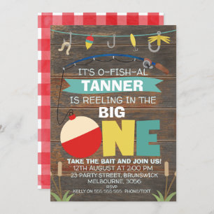 Reeling in the big one 1st Birthday Invitation