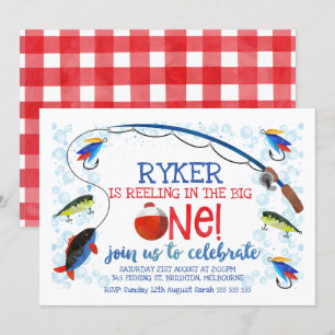 Reeling In The Big one birthday invitatation Invitation