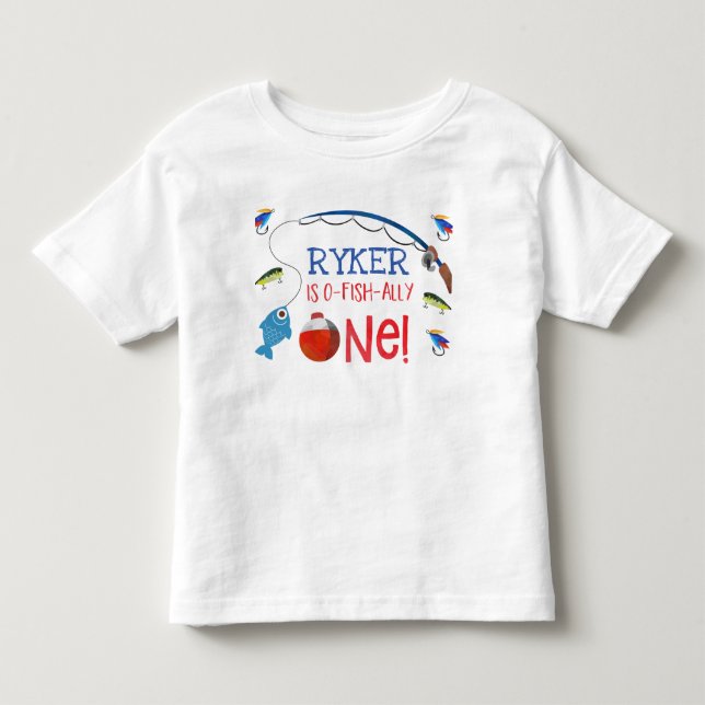 Reeling in the big one first birthday tshirt (Front)