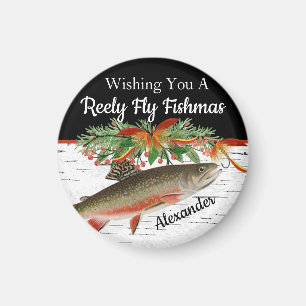 Reely Fly Fishmas  Fishing Christmas  Magnet