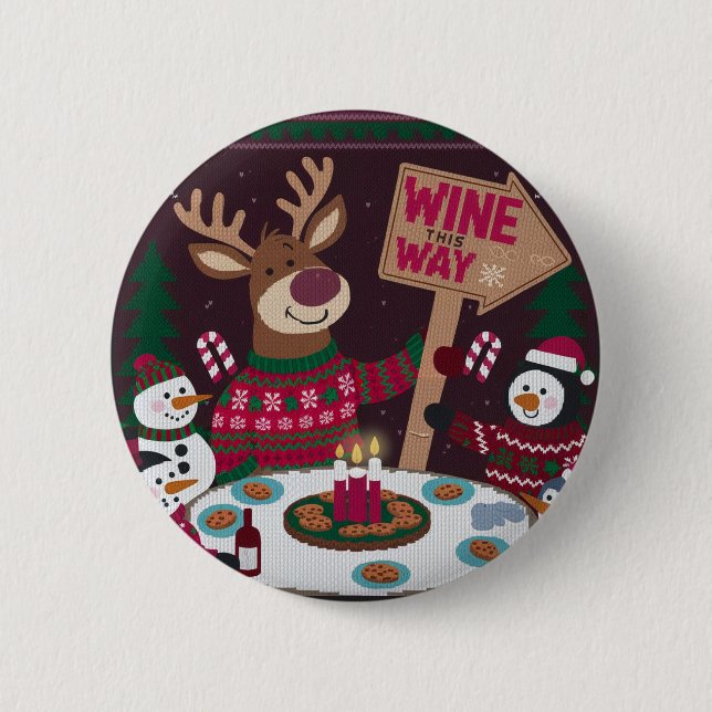 Reender party arrow 6 cm round badge (Front)