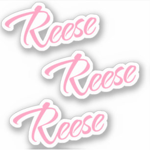 Reese Decorative Name in Pink x3 Sticker