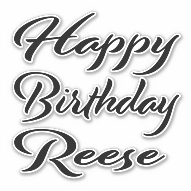 Reese name first name black Sticker birthday (Front)