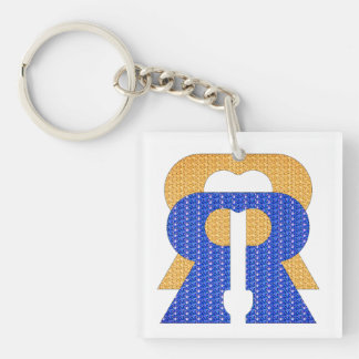 Reese Rideout Blue & Gold Key Ring