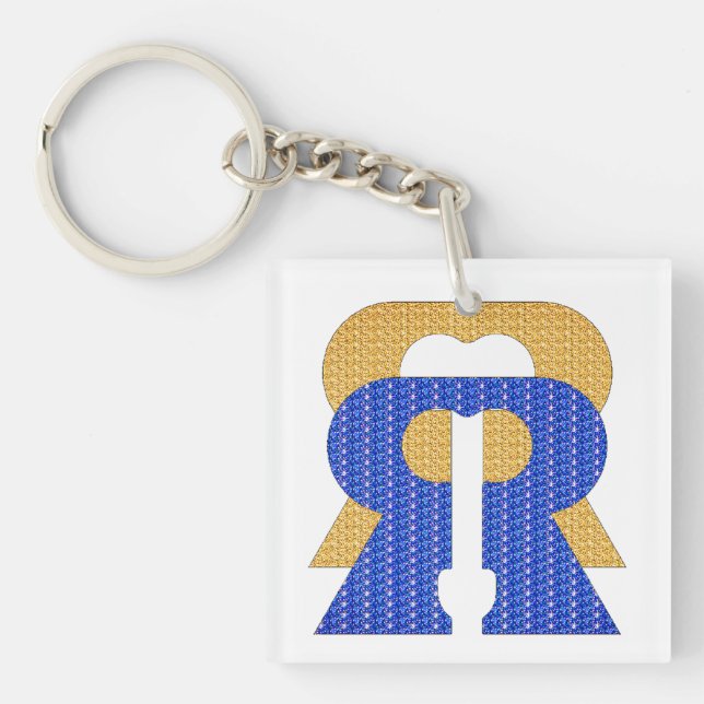 Reese Rideout Blue & Gold Key Ring (Front)