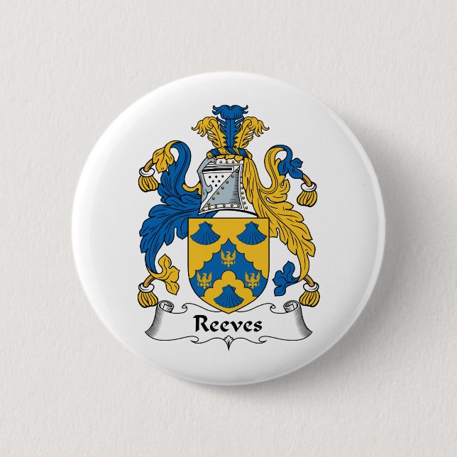 Reeves Family Crest 6 Cm Round Badge (Front)