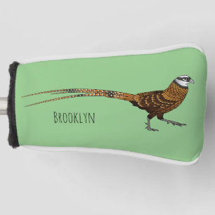 Reeves's pheasant bird cartoon illustration golf head cover